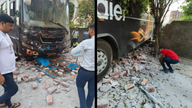 Photo of नोएडा: अनियंत्रित बस सोसायटी की दीवार से टकराई, फास्ट फूड विक्रेता की मौत, दो अन्य घायल