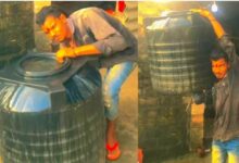Photo of Viral: 1 हाथ से उठाई पानी से भरी टंकी, देखकर लोग बोले- ये तो ‘कलयुगी फर्जी बाहुबली’ निकला !