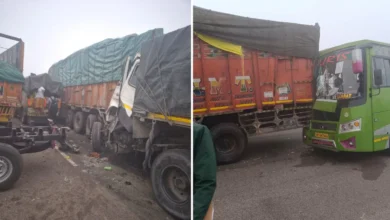 Photo of हरियाणा राजमार्ग पर घने कोहरे के कारण कई वाहनों की टक्कर में दो लोगों की मौत और कई घायल